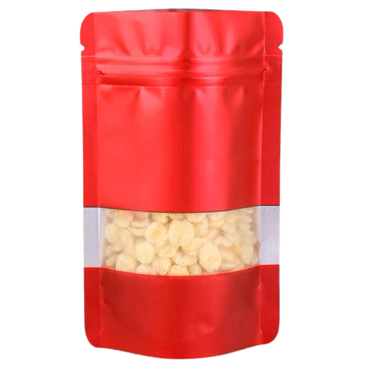 Resealable Poly Pouch Bags Red Window Display