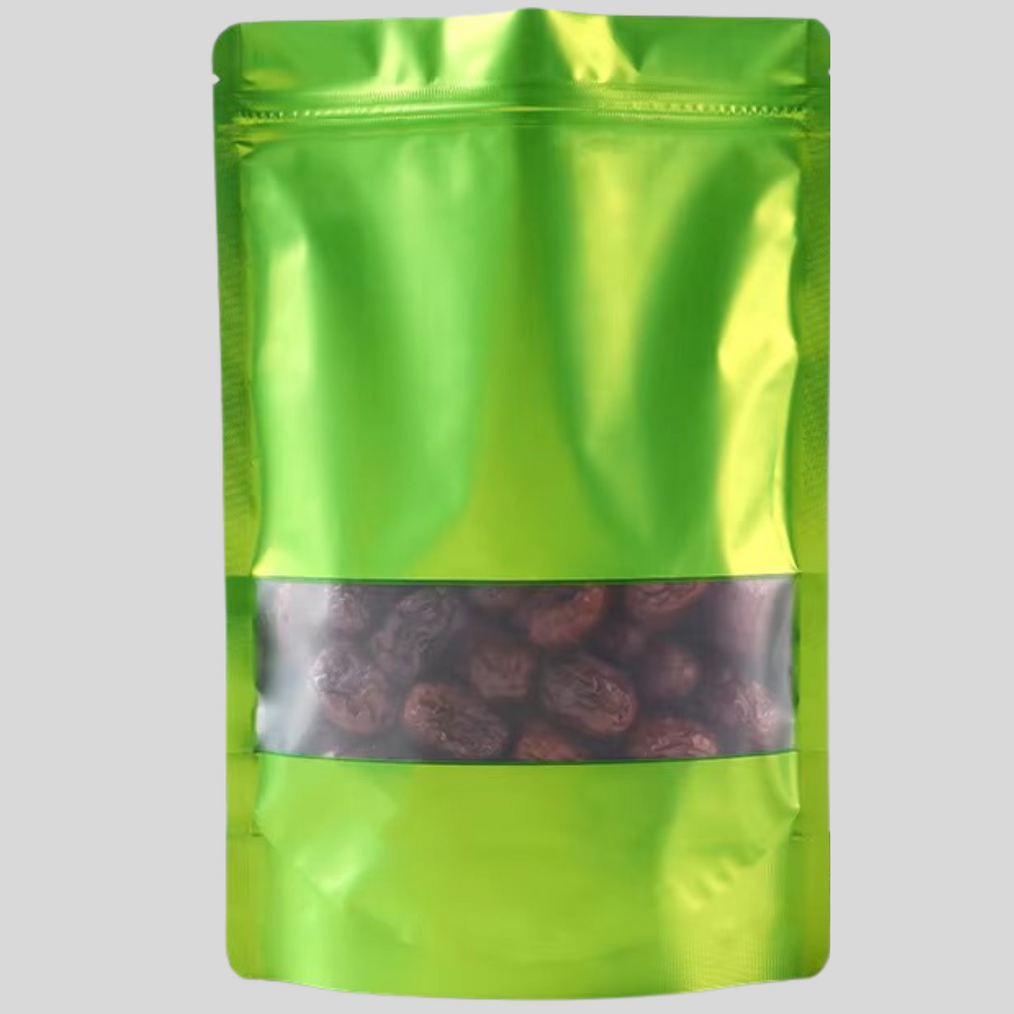 Resealable Poly Pouch Bags Green Window Display