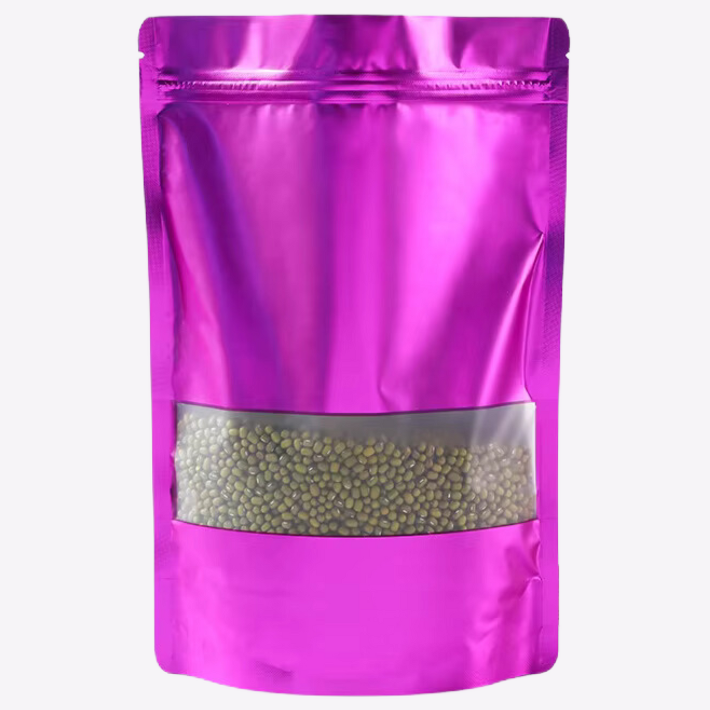 Resealable Poly Pouch Bags Magenta/Purple Window Display