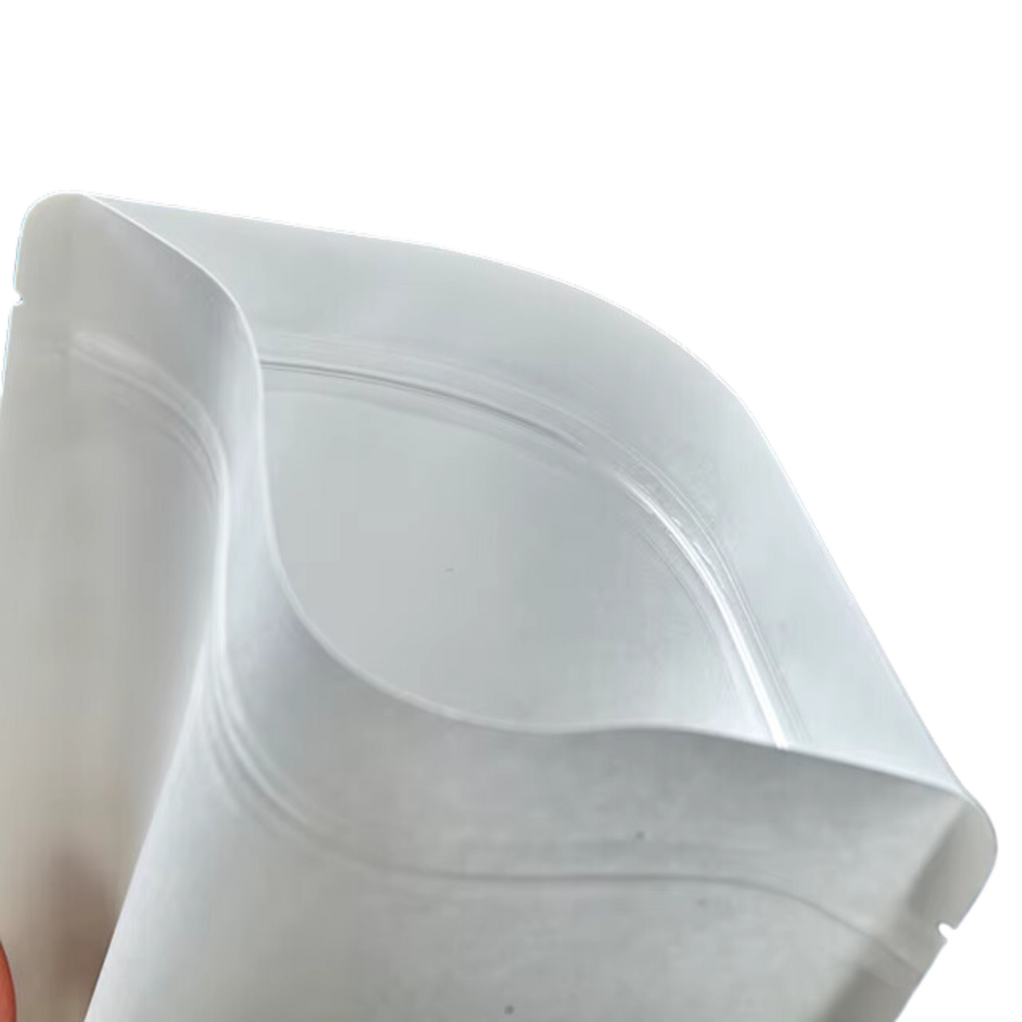 Resealable Kraft Paper White Pouch Bags Matte with Window