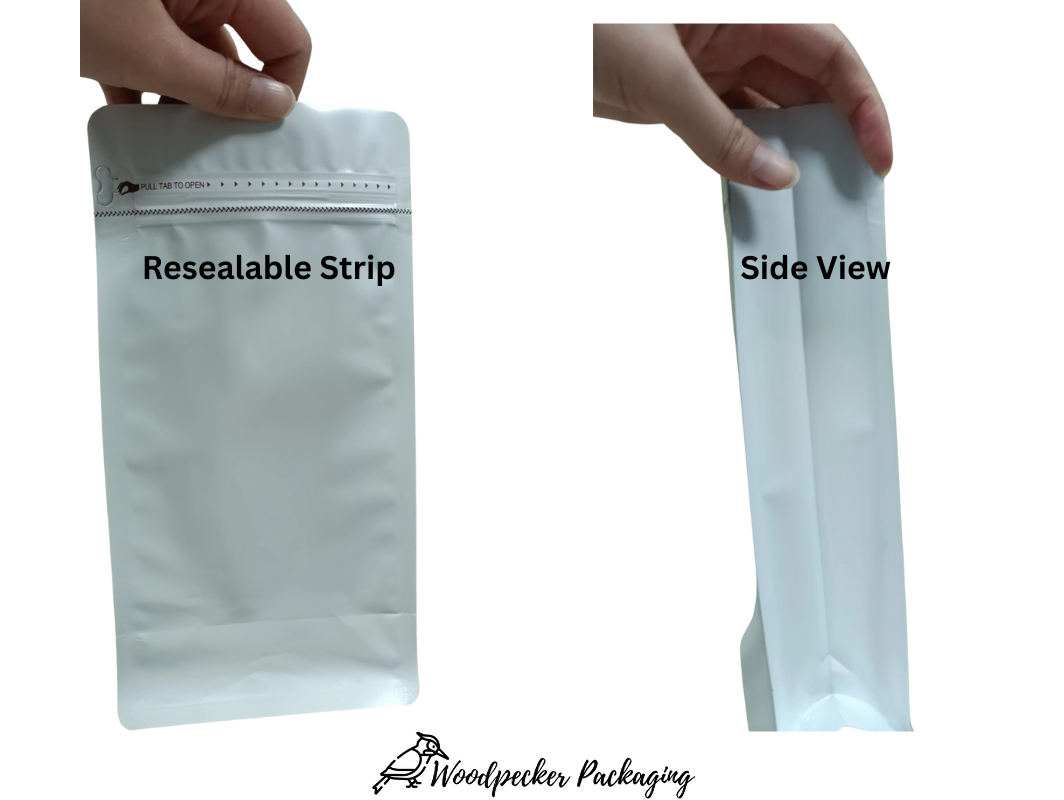 Resealable Coffee Bag with Zip/Grip Seal - Matte Black