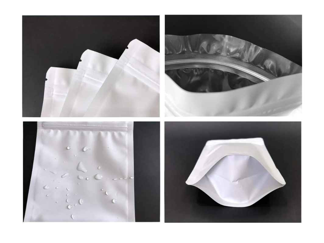 Resealable Poly Pouch Bag Matte White Window Display
