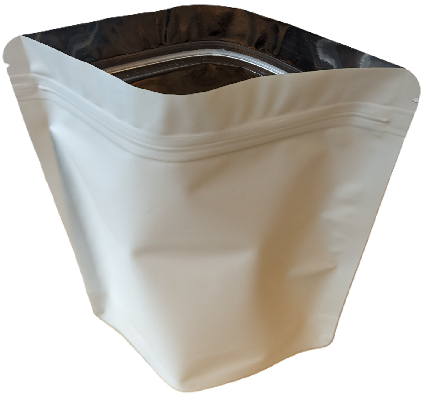 Matte White Resealable Poly Pouch Bags (Aluminium Foil Inner)