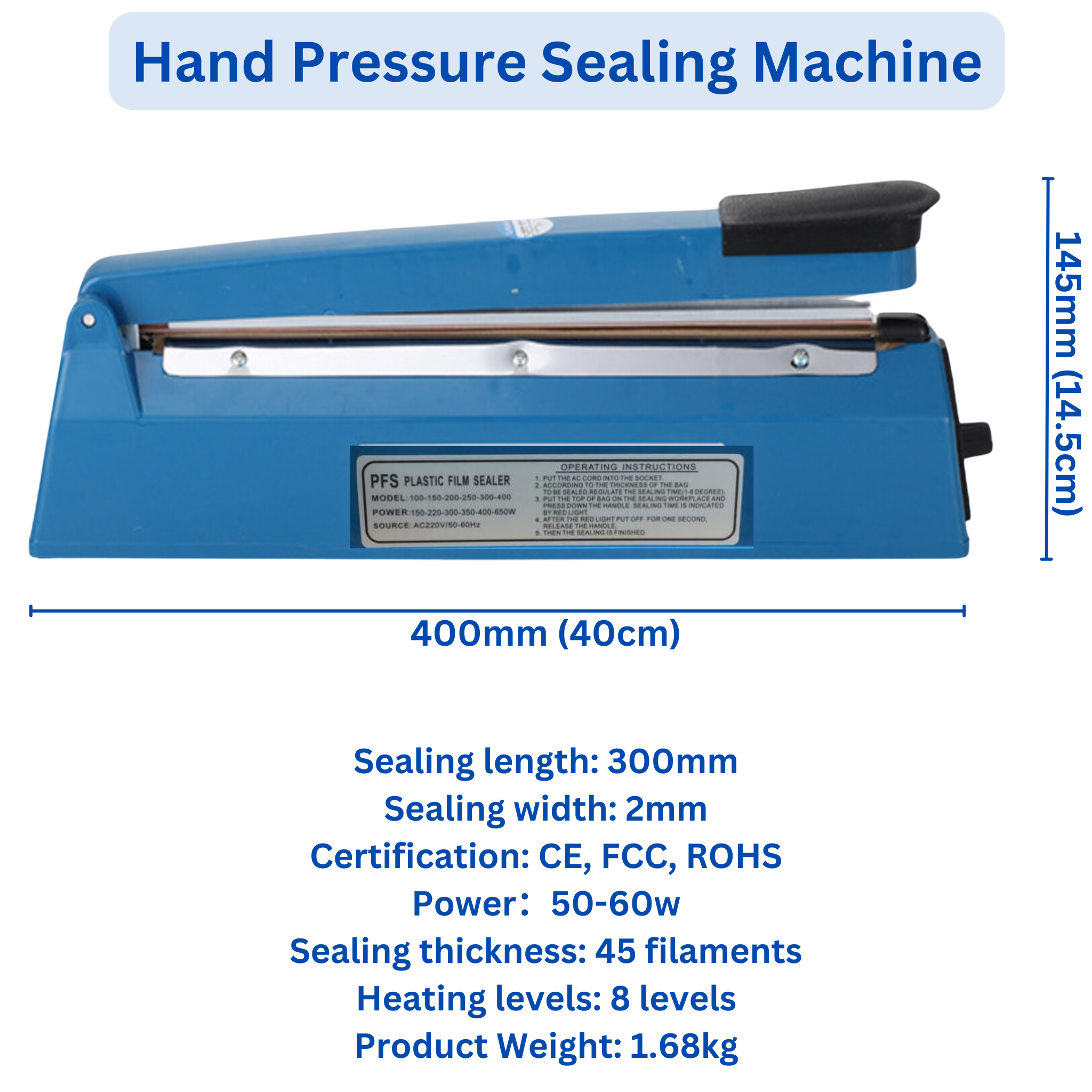 Resealable Pouch Heat Sealing Machine 300mm – Woodpecker Packaging