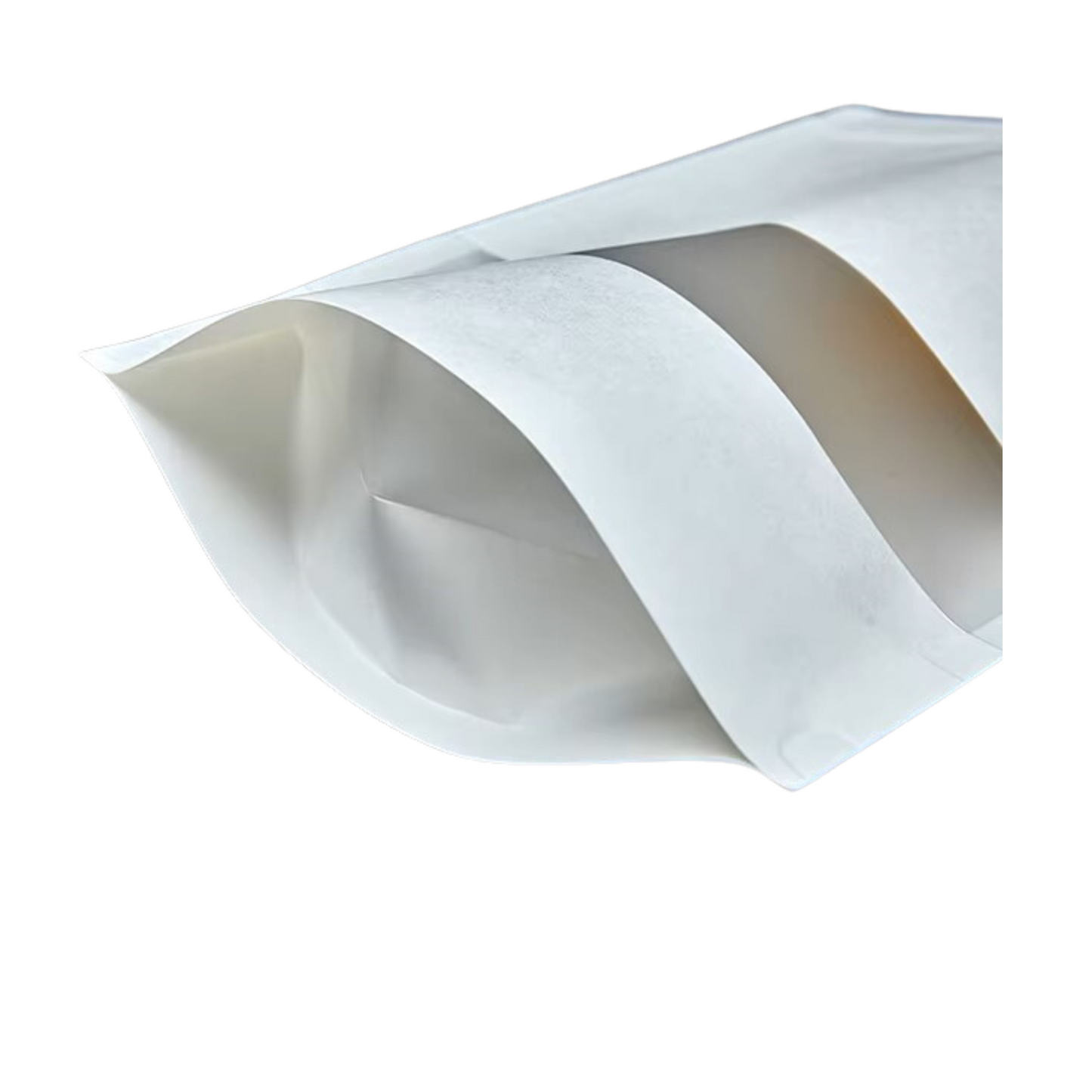 Resealable Kraft Paper White Pouch Bag Matte Window Display