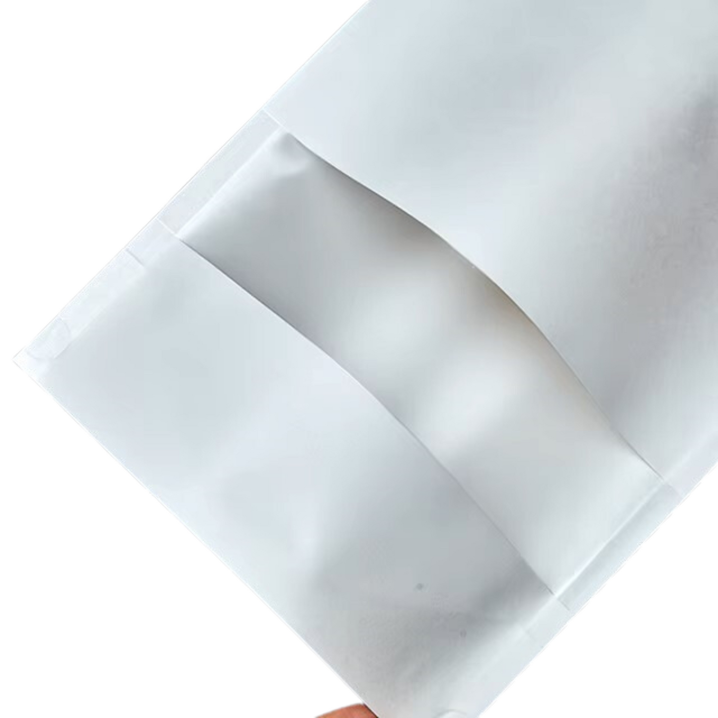 Resealable Kraft Paper White Pouch Bag Matte Window Display