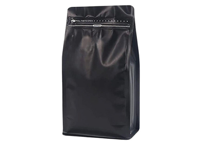 Resealable Coffee Bag with Zip/Grip Seal - Matte Black
