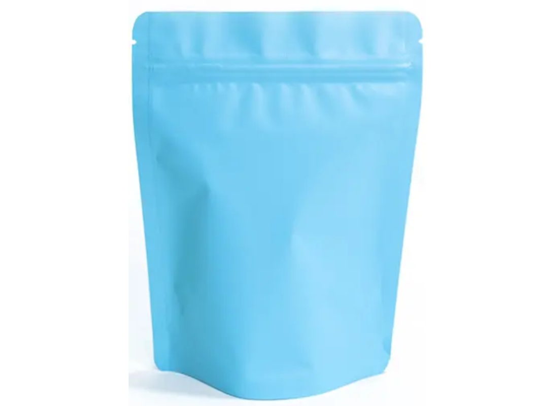 Resealable Poly Pouch Bag Matte Blue Aluminium Foil Inner – Woodpecker ...