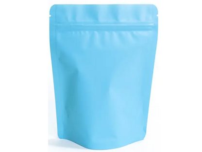 Resealable Poly Pouch Bag Matte Blue Aluminium Foil Inner