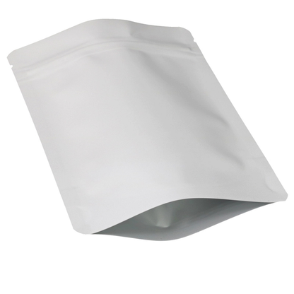Resealable Poly Pouch Bag Matte White Aluminium Foil Inner