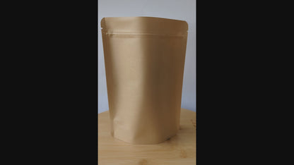 Standup Pouch Bags with Resealable Zip Seal - Kraft Paper Brown